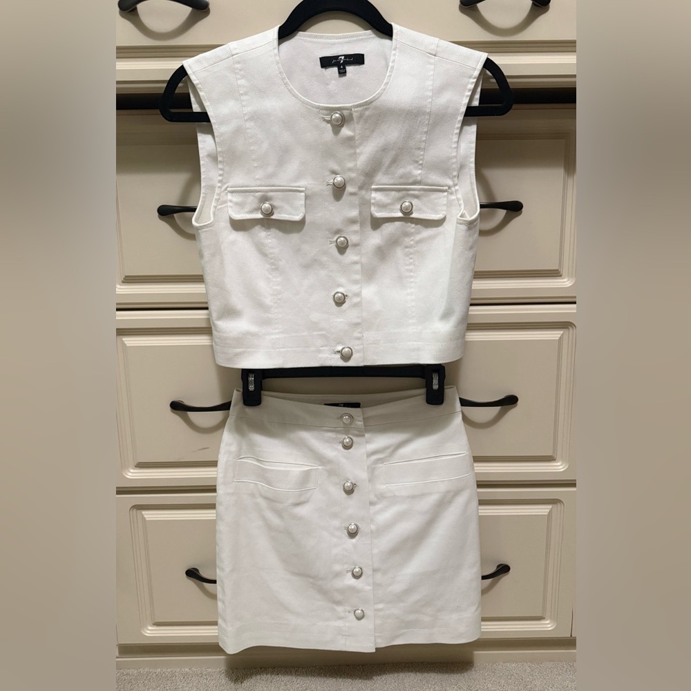 7 for all mankind top and skirt set